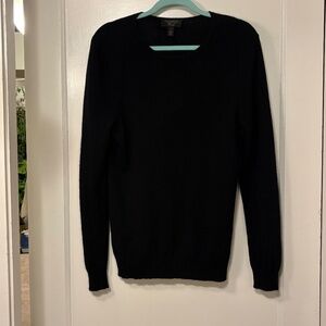Charter Club Luxury Cashmere Crew Neck Long Sleeve Black Sweater, Sz L